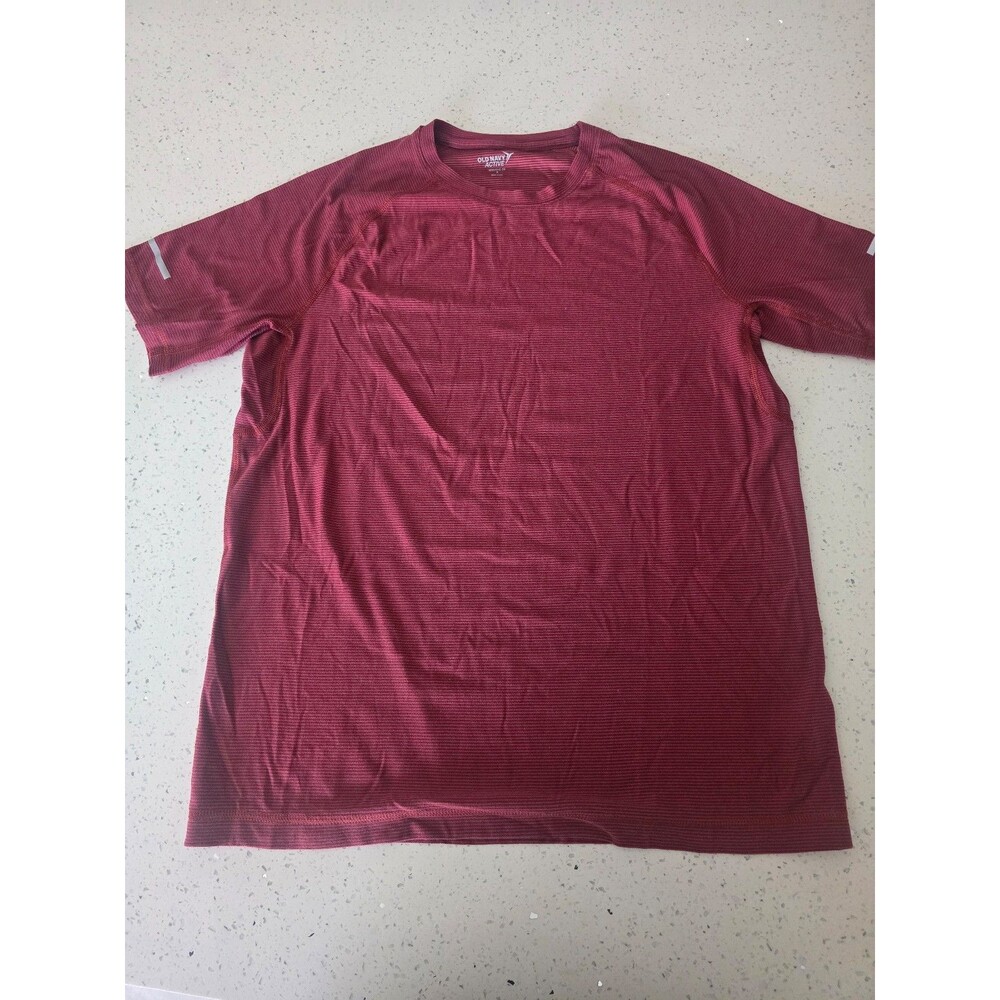 Old Navy Active Breathe ON Athletic Shirt Women’s Small Red Stripe Workout Top
